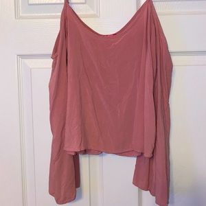 Long sleeve peek-a-boo crop top